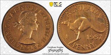 1957 Y. (p) 1D Brilliant PR63RD