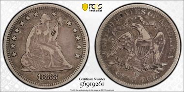 1888-S 25C VF25