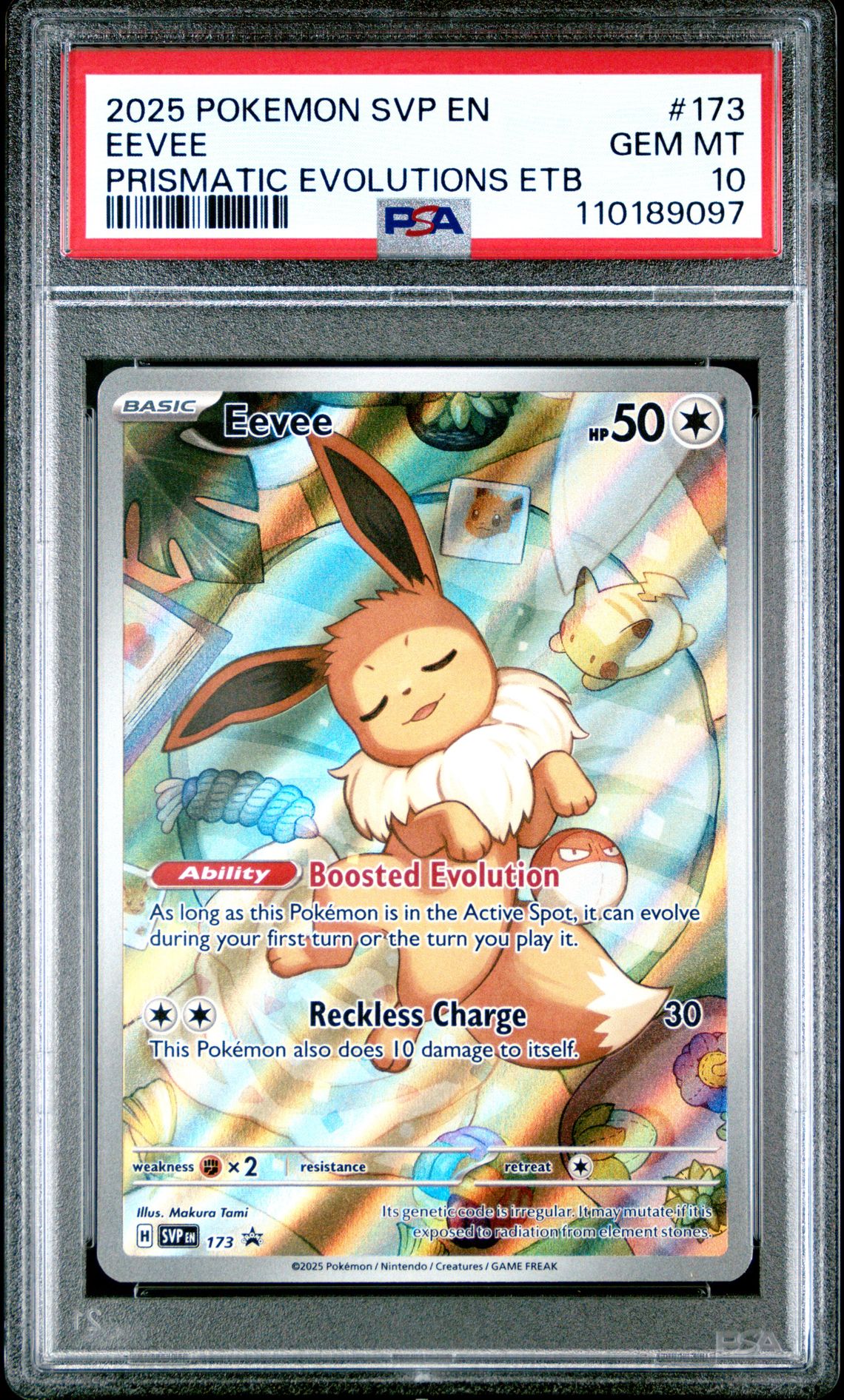 2025 Pokemon Prismatic Evolutions Prismaticevolutionsetb #173 Eevee front
