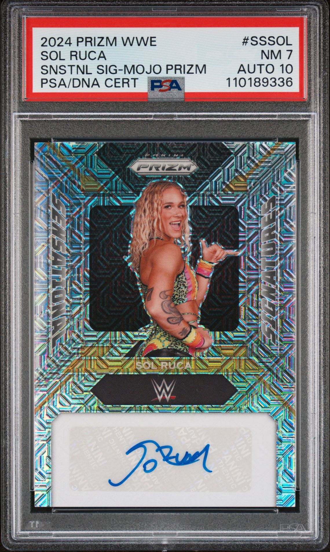 2024 Panini Prizm Wwe Sensational Signatures Sol Ruca #Sssol (Snstnl Sig-Mojo Prizm) Nm 7 front