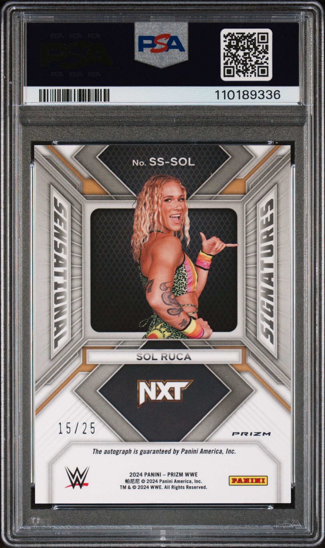 2024 Panini Prizm Wwe Sensational Signatures Sol Ruca #Sssol (Snstnl Sig-Mojo Prizm) Nm 7 back