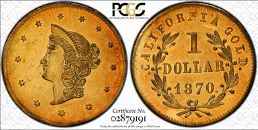 1870 G$1 BG-1205 MS62