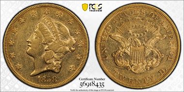 1858 $20 XF45