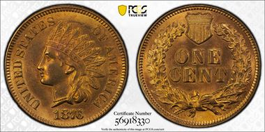1876 1C MS65RD