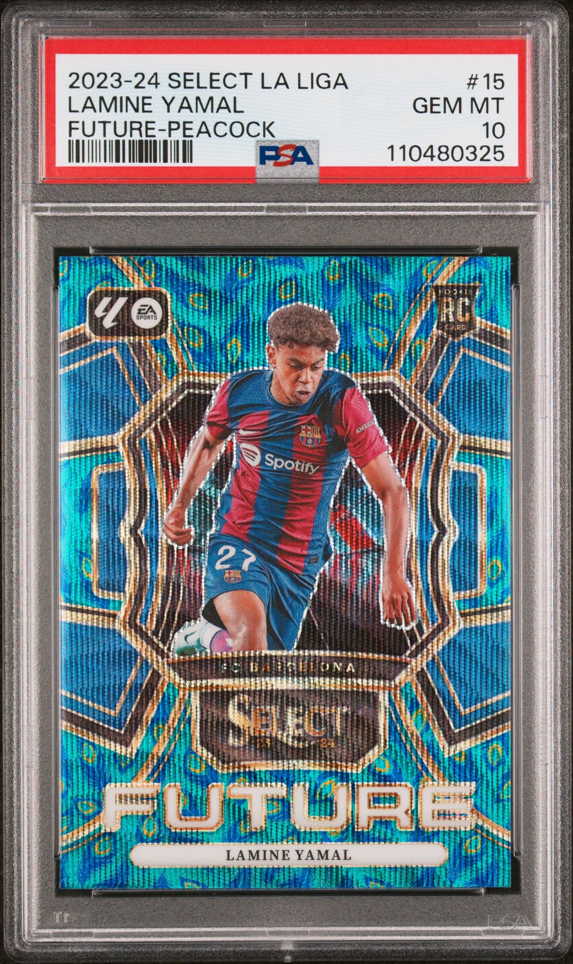 2023-24 Panini PANINI SELECT LA LIGA SELECT FUTURE PEACOCK #15 Lamine Yamal front