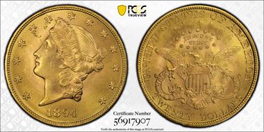 1894 $20 MS64+