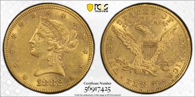 1882 $10 AU55