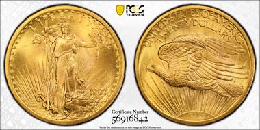 1907 $20 Saint-Gaudens MS66