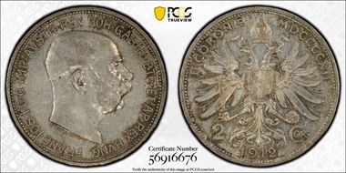 1912 2 Cor KM-2821  Ag N1