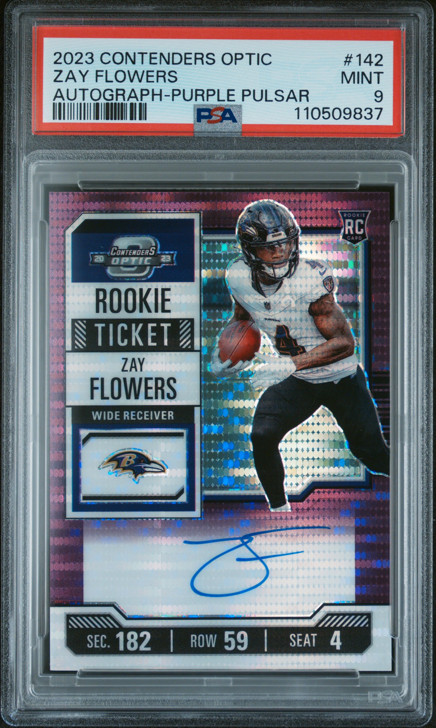 パープルローズ nut's 2023 Panini Contenders Optic Zay Flowers Autograph