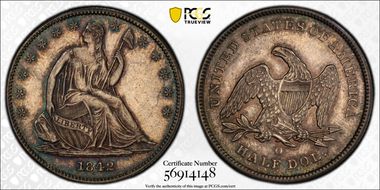 1842-O 50C Small Date, Rev. of 1839 MS62+ 