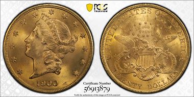 1900 $20 MS65