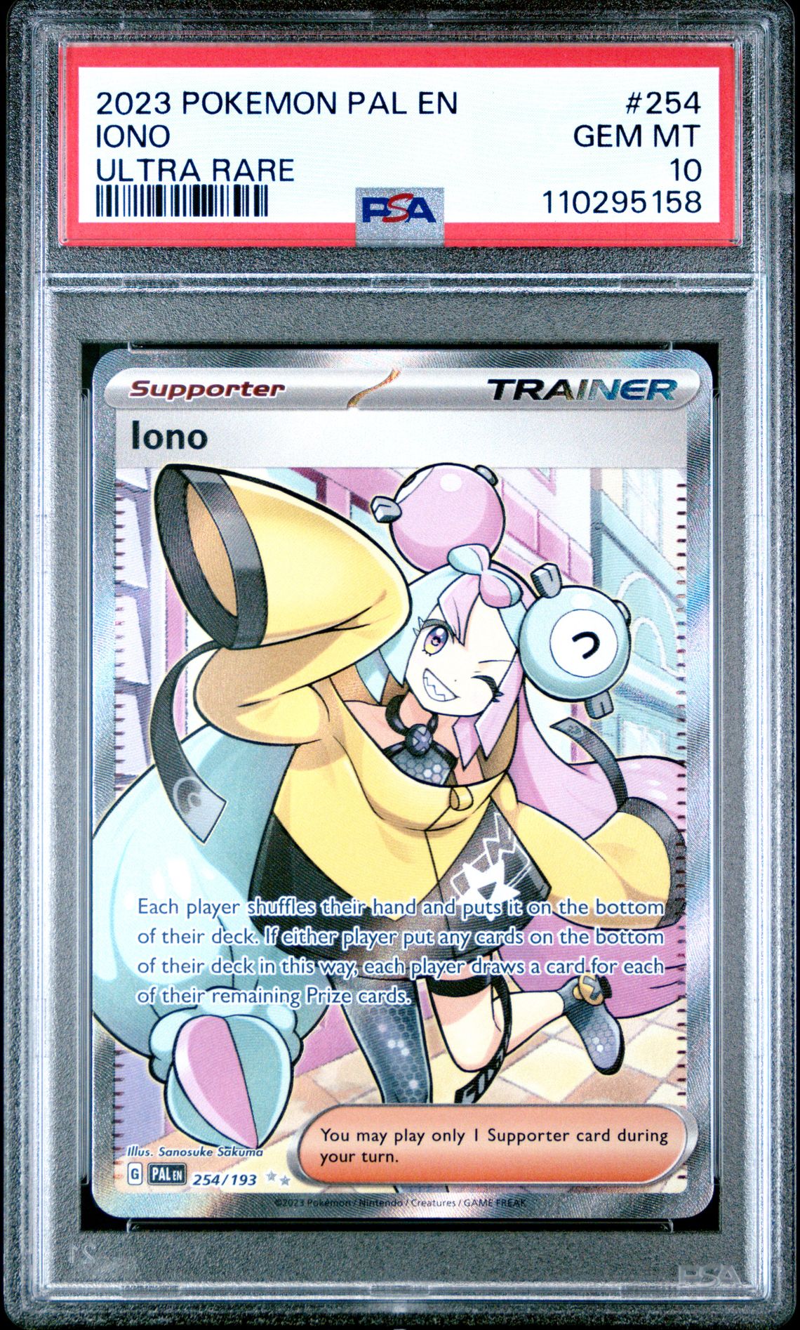 2023 Pokemon Pal En-Paldea Evolved Iono #254 (Ultra Rare) Gem Mt 10 front