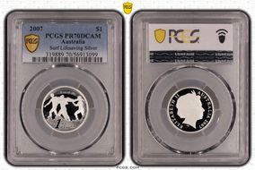 2007 $1 Surf Lifesaving Silver PR70DCAM