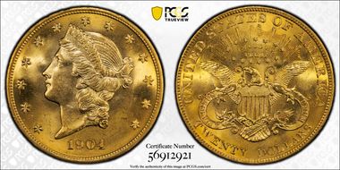 1904 $20 MS65+ 