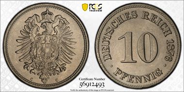 1876-C 10 Pfg J-4 MS64