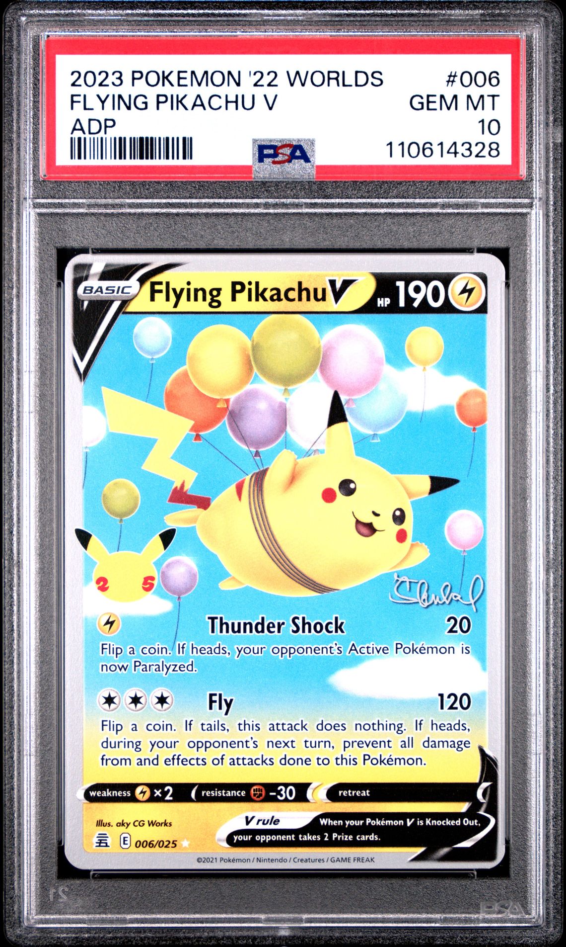 2023 Pokemon POKEMON 2022 WORLD CHAMPIONSHIPS DECK: ADP #006 Flying Pikachu V front