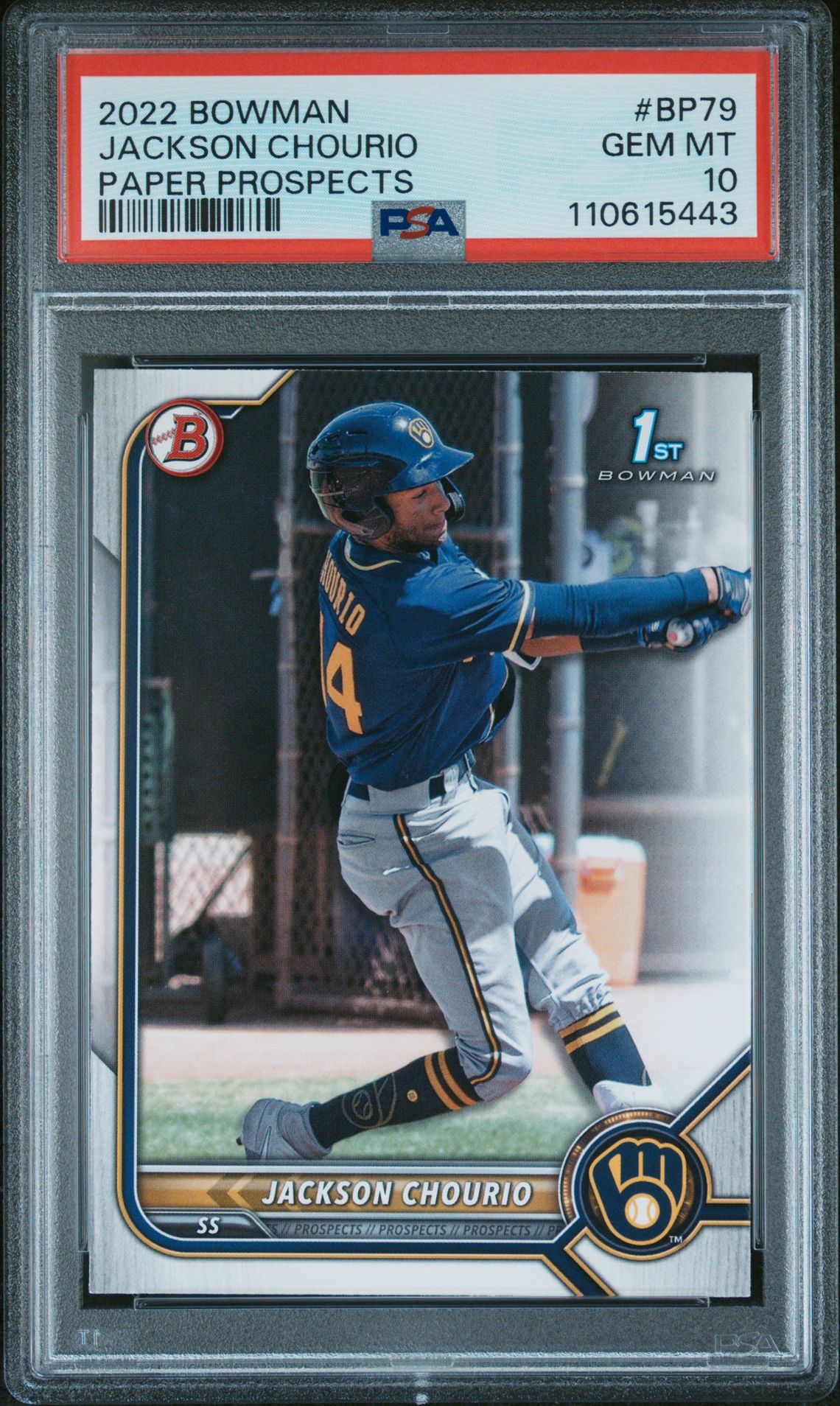 2022 Bowman BOWMAN PAPER PROSPECTS #BP79 Jackson Chourio front