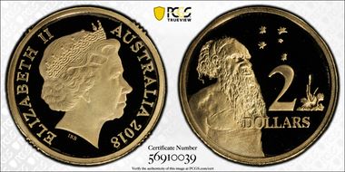 2018 $2 30th Anniversary Designed by Ian Rank-Broadley Effigy PR70DCAM