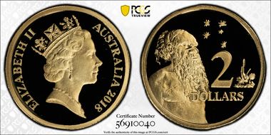 2018 $2 30th Anniversary Designed by Raphael Maklouf Effigy PR70DCAM