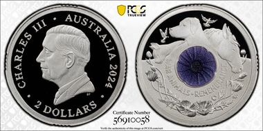 2024-C $2 War Animal Remembrance Ag Colorized PR70DCAM