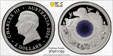 2024-C $2 War Animal Remembrance Ag Colorized PR70DCAM