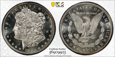 1880-S $1 MS62+ DMPL