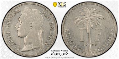 1925 1 Fr BELGISCH CONGO MS63