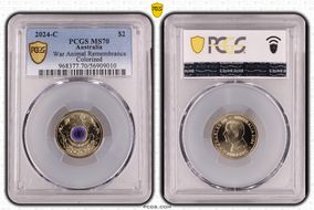 2024-C $2 War Animal Remembrance Colorized MS70