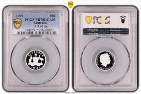 1999 50C 1918 6d Ag PR70DCAM
