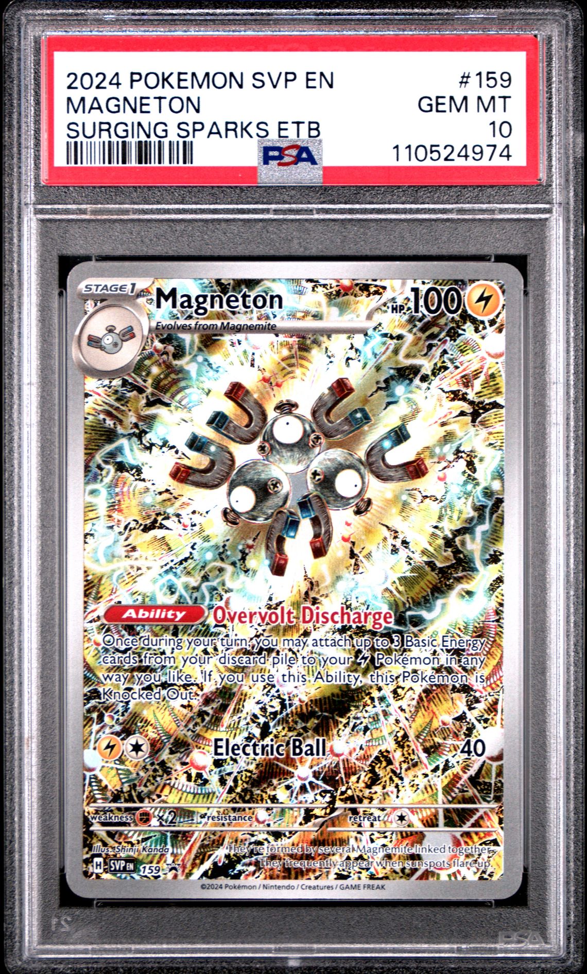2024 Pokemon POKEMON SVP EN-SV BLACK STAR PROMO SURGING SPARKS ETB #159 Magneton front
