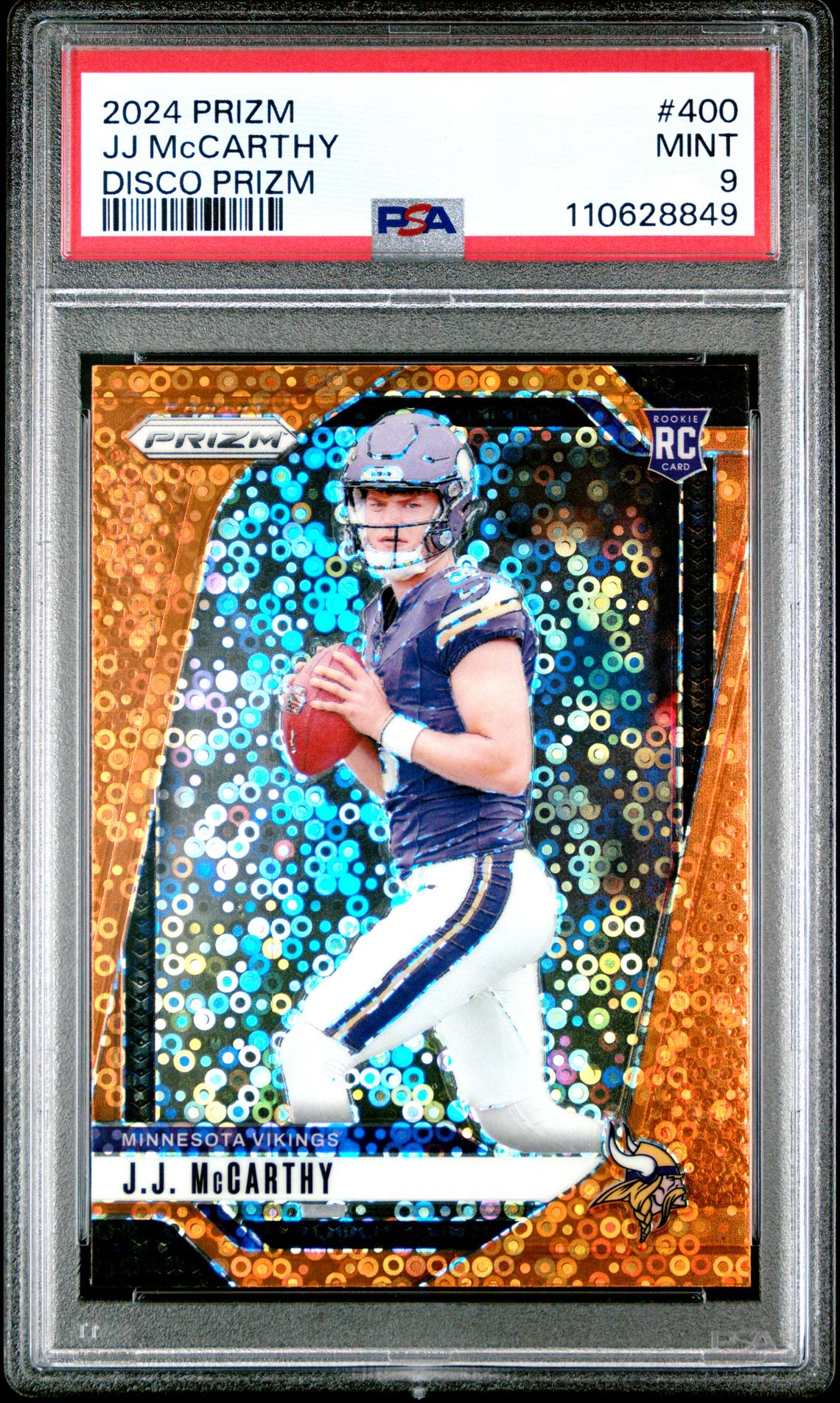 2024 Panini Prizm Jj Mccarthy #400 (Disco Prizm) Mint 9 front