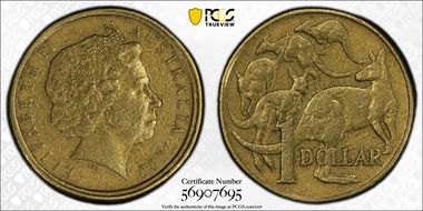 2000 $1 Mule-Struck w/10C Obv AU50