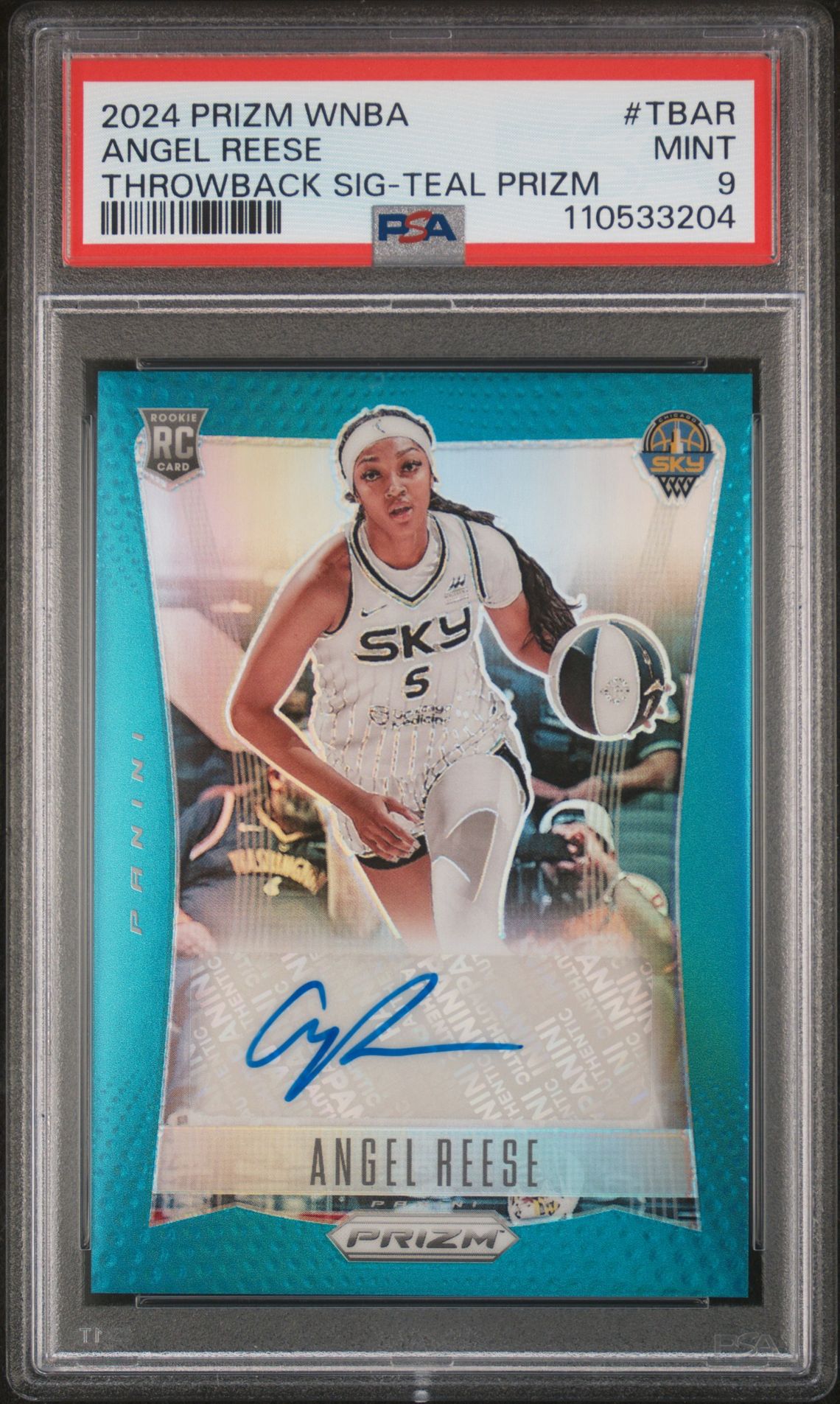 2024 Panini PANINI PRIZM WNBA THROWBACK SIGNATURES TEAL PRIZM #TBAR Angel Reese front