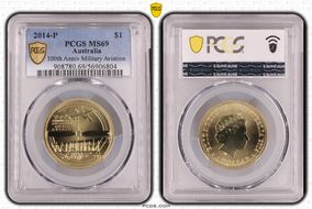 2014-P $1 100th Anniv Military Aviation MS69