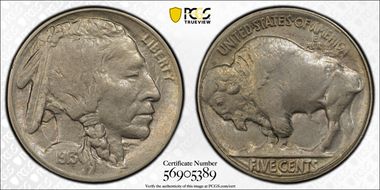 1913-S 5C Type 2 AU58