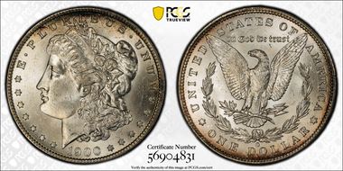 1900-O/CC $1 VAM 10, Overmintmark MS64