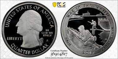 2019-S 25C War in the Pacific NP - Silver PR69DCAM