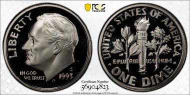 1993-S 10C Clad PR69DCAM