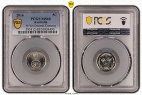 2016 5C 50 Yrs Decimal Currency MS68