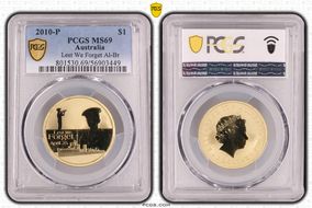 2010-P $1 Lest We Forget Al-Br MS69
