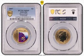 2007 $1 Bannerfish  Colorized MS69