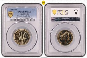 2012-M $1 Wheat Sheaf - Privy MS66