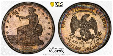 1875-S/CC T$1 MS64