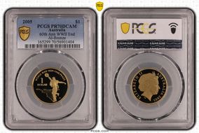 2005 $1 End of WWII - Dancing Man Al-Bronze PR70DCAM