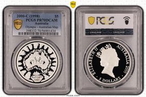 2000-C (1998) $5 Olympic - Australian Map PR70DCAM