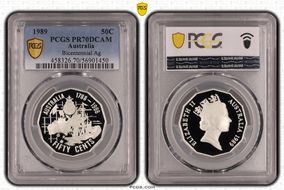 1989 50C Bicentennial Ag PR70DCAM