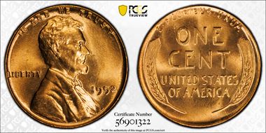 1952 1C MS66+ RD