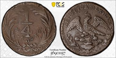 1836-Mo A 1/4 R Republica Mexicana XF45BN