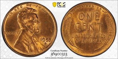 1955-D 1C MS64RD